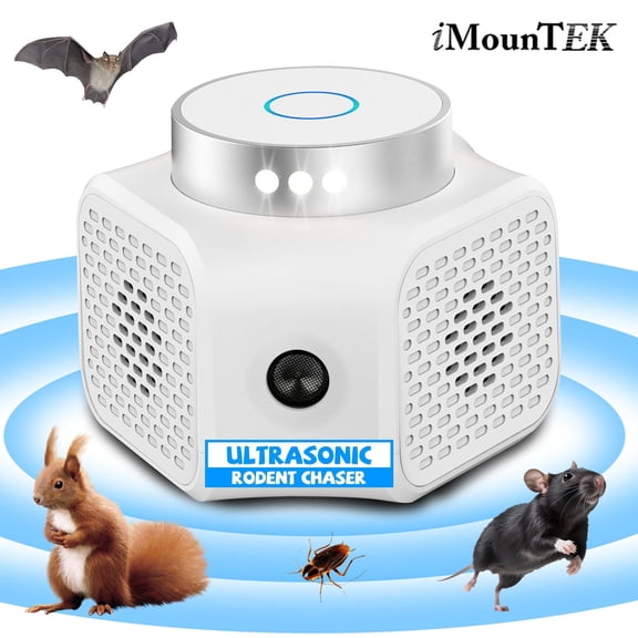 Imountek 1Pc 360° Ultrasonic Pest Repellent Electronic Plug in Mouse Blocker with 4 Modes for Indoor Use