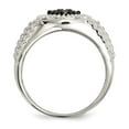 thumbnail image 2 of Sterling Silver Rhod-plated Mens Black Diamond Polished/Satin Ring, 2 of 5