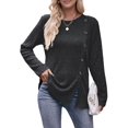 thumbnail image 1 of Tops de Larga para Mujer, Túnicas, Botones, Abertura Frontal Negro y Gris S, 1 of 9