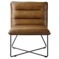 thumbnail image 4 of ACME Balrog Top Grain Leather Armless Accent Chair in Saddle Brown, 4 of 7