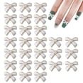 thumbnail image 1 of Lazos de dijes de uñas 3D, 30 piezas de gemas de perlas con nudo de lazo, decoraciones de uñas para decoración de uñas, pernos de uñas de aleación de metal para joyería DIY, manualidades con, 1 of 6