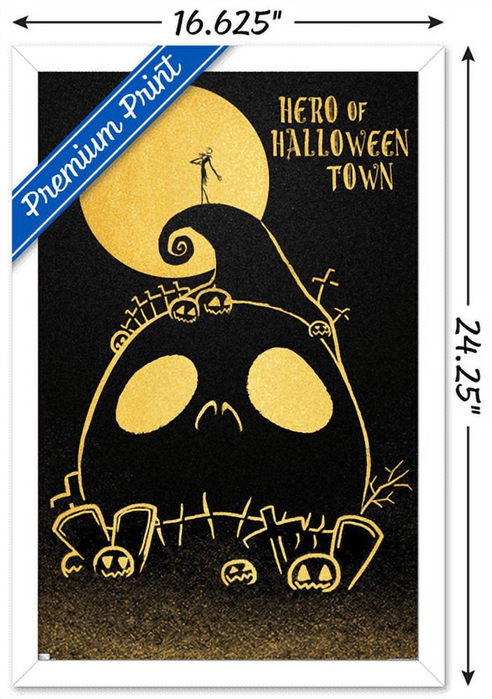 Disney Tim Burton's The Nightmare Before Christmas - Hero Wall Poster, 14.725" x 22.375", Framed
