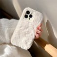 thumbnail image 1 of Ottwn Warm Hairy Plush Case For iPhone 14 13 12 11 Pro Max 14 Plus Pro Max Plus Soft Solid Color Shockproof Half-wrapped Cover, 1 of 7