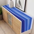 thumbnail image 4 of Blue Striped Table Runner - 90 Inch Long, Kitchen Dining Table Runner Dresser Scarves, Modern Abstract Art Wave Moire Gradient Farmhouse Decor for Coffee Tables Wedding Party Banquet, 4 of 8