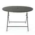 thumbnail image 4 of Kessa Outdoor 5 Piece Wicker Dining Set with Foldable Table and Stacking Chairs, Multibrown, 4 of 12