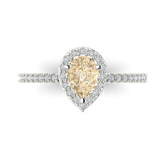 Clara Pucci 14K White Gold 0.76ct Morganite Solitaire with Accents Ring
