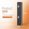 thumbnail image 2 of Sapital 2 Door Metal Locker, Heavy-Duty Storage Locker with Hook, Storage Cabinet for Home, Office, Gym, Workshop, Gray, 2 of 7