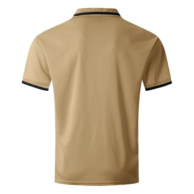 TURAND Mens Polo Shirts Long Sleeve Casual V Neck Ribbed