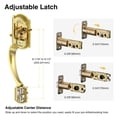 thumbnail image 6 of Front Door Lock Set, Brushed Gold Front Door Handle and Deadbolt Set, Vintage Exterior Door Lock Set, Door Handle Exterior Reversible for Right&Left Door, 6 of 7