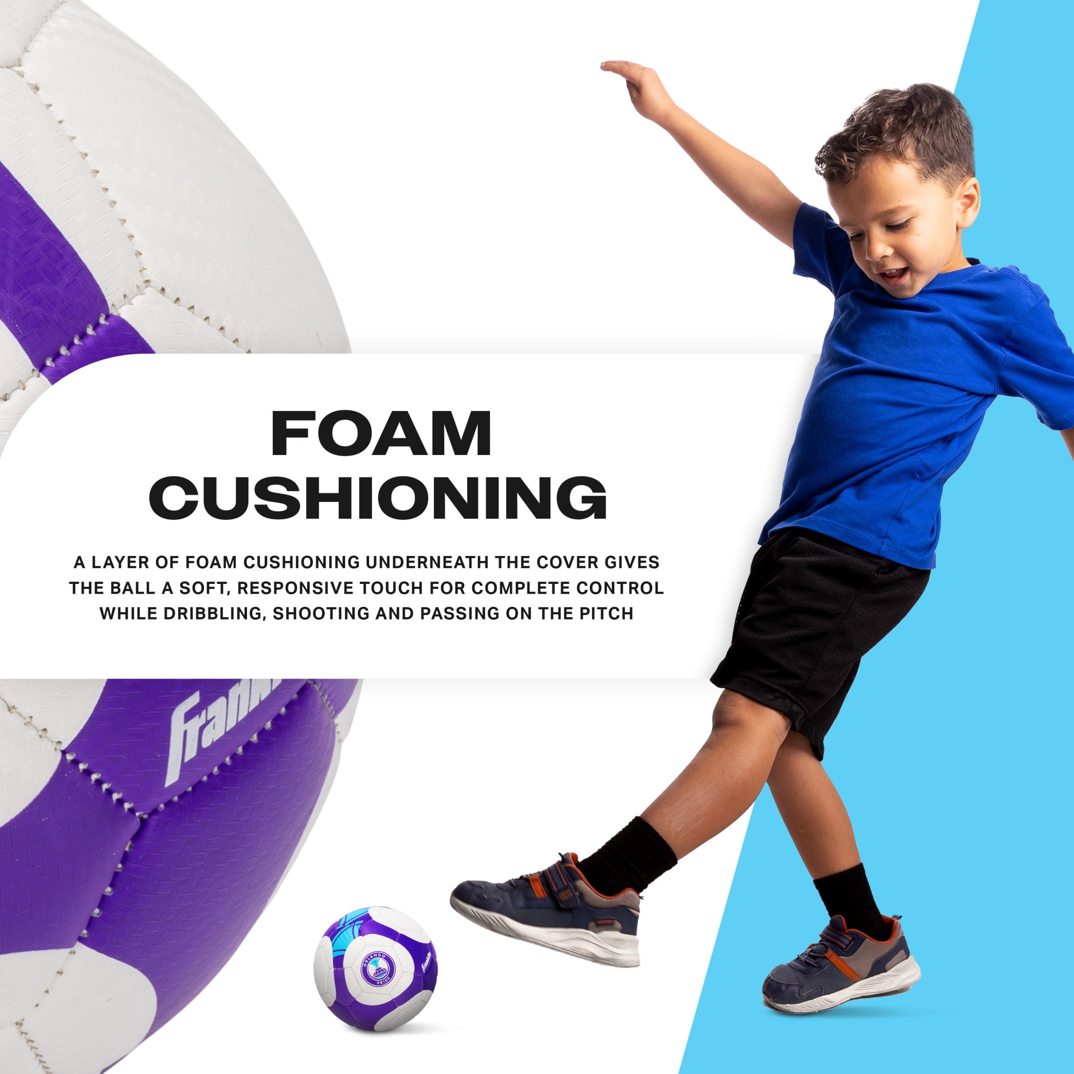 Franklin Sports NWSL Orlando Pride Soccer Ball - Kids Mini Size 1 Soccer Ball - Skill + Training Soccer Ball for Kids + Adults - Boys + Girls Soccer Ball - Air Pump Included