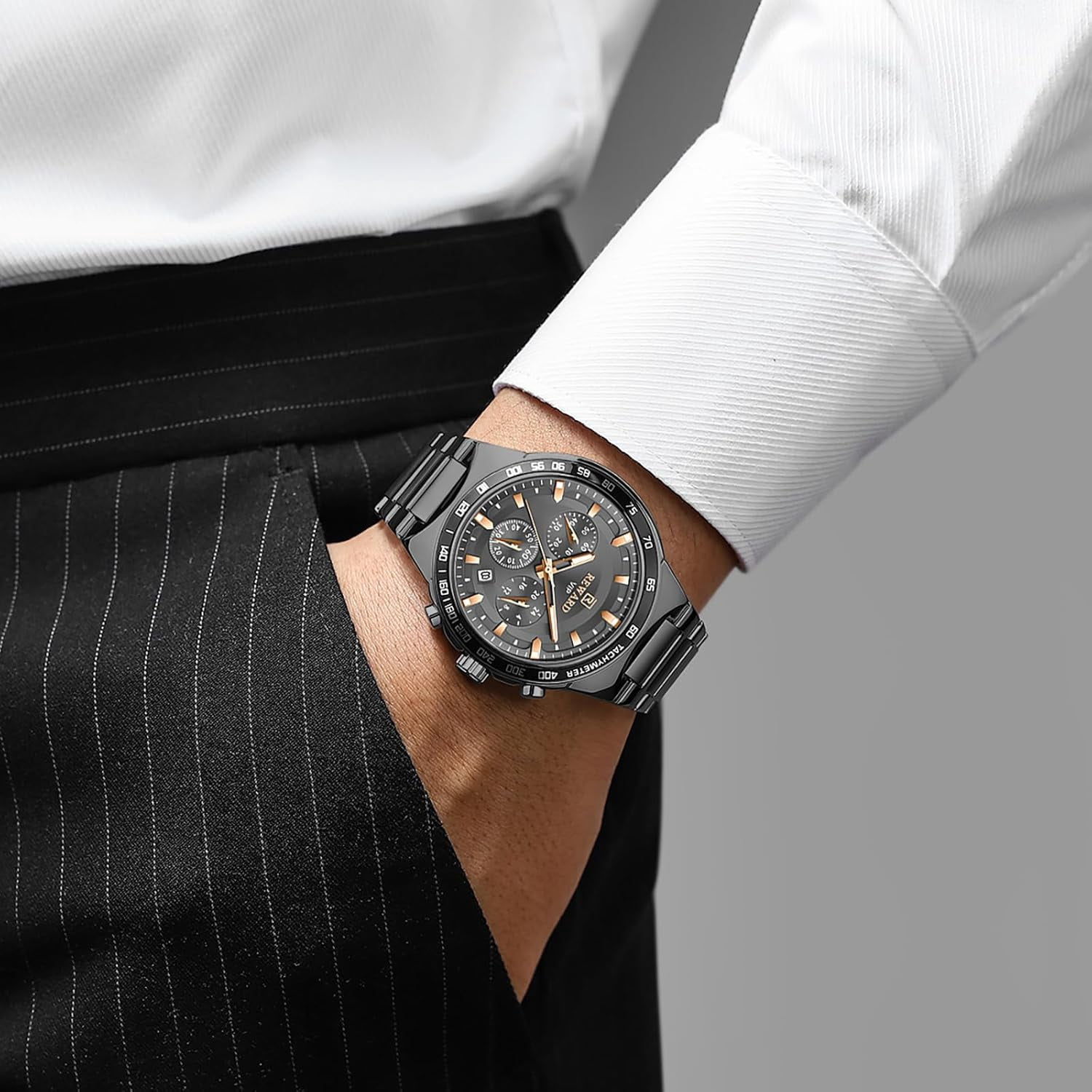 2025 New Design REWARD VIP Business Watches for Men Stainless Quartz Wristwatches Chronograph Luminous Sport Wrist Watch