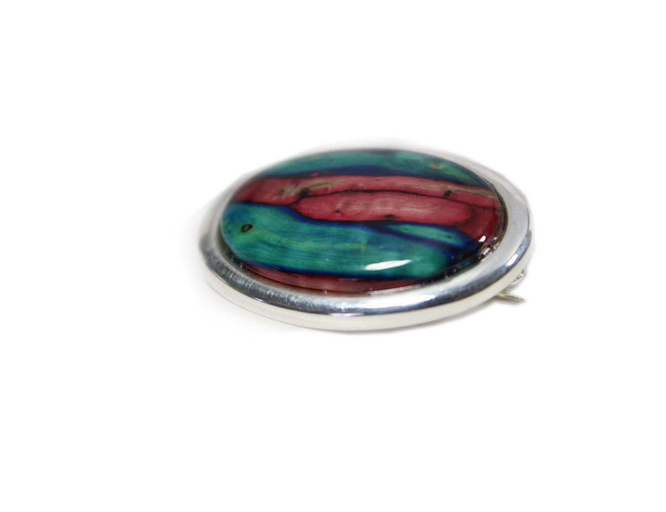Heathergems Oval Brooch Medium Silver Plated from Scotland by Charles Buyers