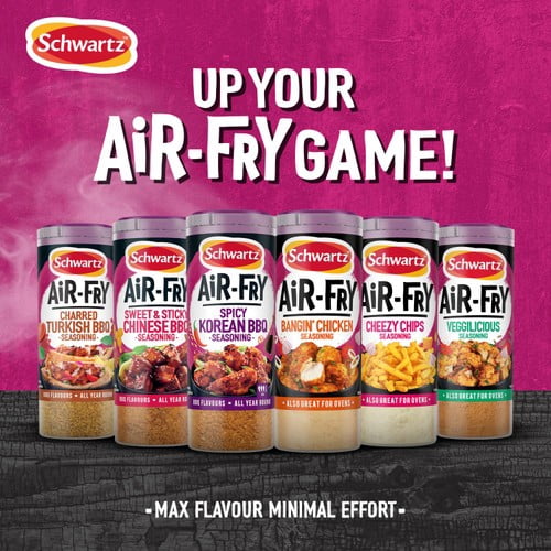 Schwartz Air Fryer Sweet & Sticky Chinese BBQ Seasoning Drum 125g, British Import (Pack of 2)