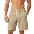 thumbnail image 2 of Kojanyu Men's Big & Tall Polyester Casual Shorts Elastic Drawstring Waist Shorts with Pockets M-5XL, 2 of 7