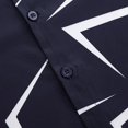 thumbnail image 3 of Camisas Para Hombre Camisas de vestir para hombre Camisa informal con botones de manga larga y corta con cuello de banda ajustada (Navy, S), 3 of 7