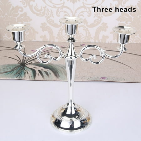 

Candle Holder European Style Candle Stick Candelabra Wedding Candlestick Holders Superior in Quality Sturdy and Durable Wedding Candlestick Holders Home Decor Wedding Candle Holder Silver Three Heads