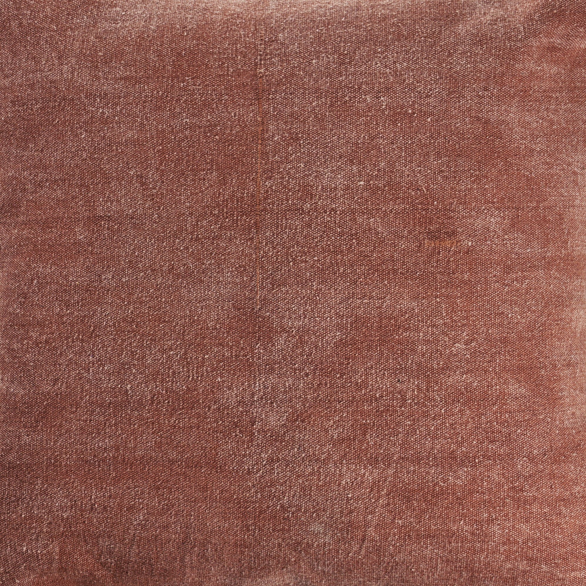 Laddha Home Designs Handwoven Solid Stitched Cotton Throw Pillow Cover - 24" - Brown and Orange