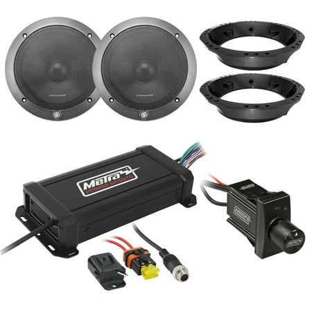 4 Zone Audio Controller Amplifier - Metra Marine 4-Channel Powersports Micro Amplifier, Lightning Audio 6.5