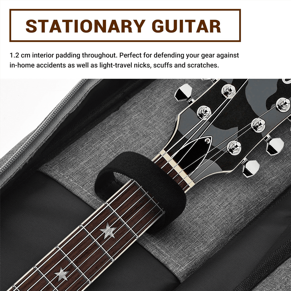 Electric Guitar Gig Bag 12MM Padding Dual Adjustable Shoulder for Electric Guitar Bass Guitar Classical Guitar and More,1 x guitar bag,Gray & Blue