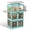 Green, variant on 3Pcs Plastic Collapsible Storage Box Stackable Closet Organizer Containers with Wheels Lids 4 Doors Green