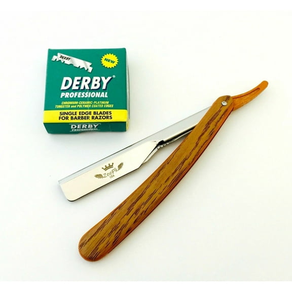 Zeepk Straight Edge Razor Disposable Derby Blades Sensitive skin navaja