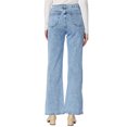 thumbnail image 4 of Women's High Rise Straight Leg Ankle Jeans Washed Side Slit Denim Pants, Light Denim, X-Large, 4 of 5