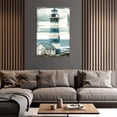 thumbnail image 5 of ZHONGYUTONG Lighthouse Wall Art Rustic Canvas Seascape Pictures Print Ocean Coastal Painting Teal Poster for Bedroom Decor Framed (28.00" x 42.00"), 5 of 5