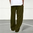 thumbnail image 3 of HomeDM Men's Sweatpants with Pockets Open Bottom Jogger Army Green Athletic Lounge Pants Size L, 3 of 8
