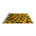 thumbnail image 2 of Ahgly Company Machine Washable Indoor Rectangle Checkered Yellow Modern Area Rugs, 4' x 6', 2 of 4