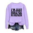 thumbnail image 3 of Women's Trendy Pullover Hoodie Letter Print Round Neck Top For Fall & Winter Athletic Jacket Winged Tops Women Dressy Zip up Hoodie Women Hoodie Zipper Front Women Cute Sweatshirt Distressed Pullover, 3 of 3