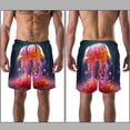 thumbnail image 3 of luoweisi Men's Beach Shorts Quick Dry Swim Trunks with Mesh Lining Colorful Jellyfish L, 3 of 5