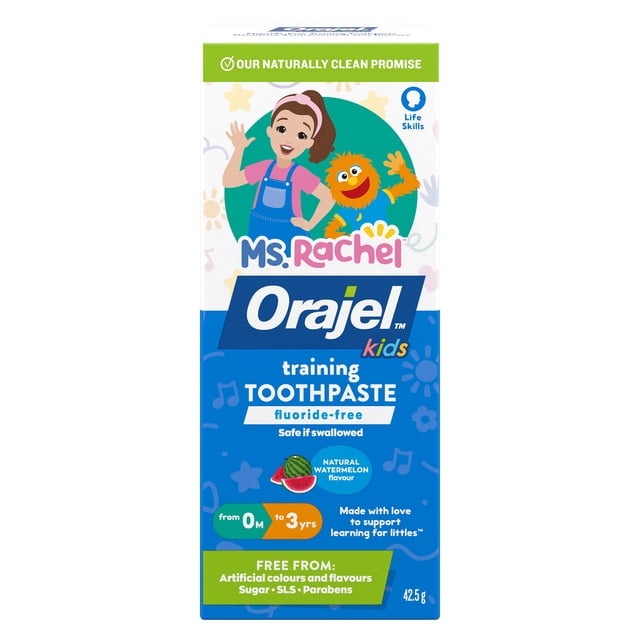 Orajel Kids Ms. Rachel Fluoride-Free Training Toothpaste for Infant & Toddlers, 42.5g