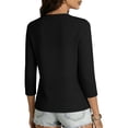 thumbnail image 6 of Stamzod Cropped Cardigan for Women Casual Lightweight 3/4 Sleeve Shrug Cardigans Open Front Elegant Bolero Shrugs for Dresses Black L, 6 of 10