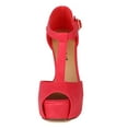 thumbnail image 4 of New Women Breckelles Brina-21 PU Peep Toe T-Strap Platform Chunky Heel Sandal, 4 of 5