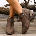 thumbnail image 5 of Coffee Womens Casual Pointed Toe Thick Heel Short Boots For Summer And Fall Outdoor Wear Comfortable One Pair Pu Material Size 36, 5 of 9