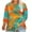 Green, variant on QQAMB T-Shirts for Women Plus Size 3/4 Sleeve Floral Printed Crewneck Summer Trendy Loose Blouse T-Shirts Purple 4XL