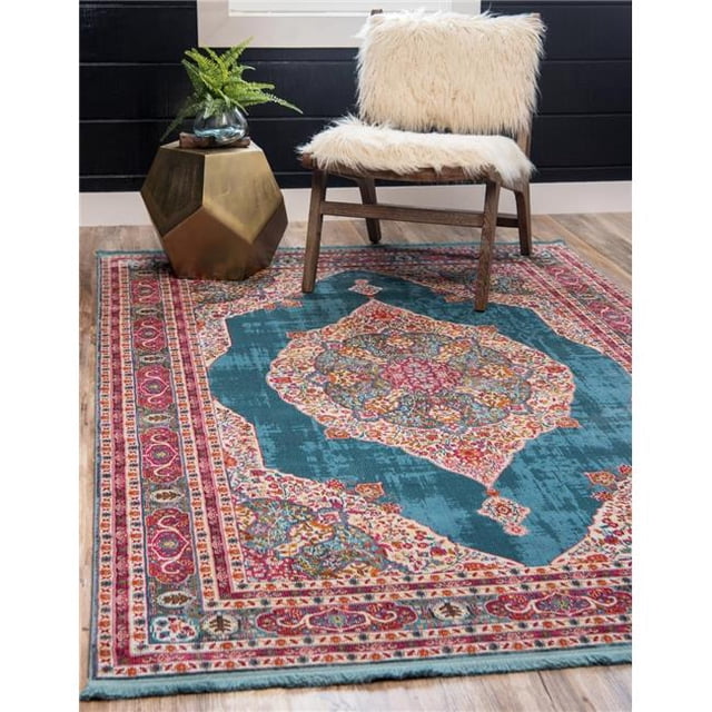 Unique Loom 3139736 5 Pi 5 Po x 8 Pi Regla Baracoa Tapis Rectangulaire&44; Turquoise