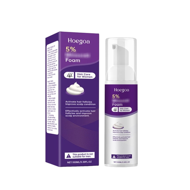 Espuma para el crecimiento del cabello para mujeres. Ideal para cabello fino, entradas y caída del cabello. Para un cabello más grueso y abundante, 100 ml.