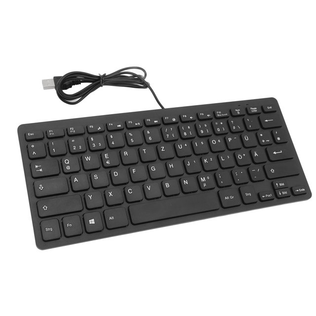 Ultra Thin 78 Keys Wired Keyboard Plug and Play USB Compact Keyboard, Proof for English Bilingual Users with Scissor Switch Technology, Surprise At Anytime or Anywhere
