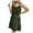 Green, variant on IROINNID Sundress For Women V-Neck Fashion Summers Casual Pleated High Waist Halter Short Dresses Solid Color Elastic Waist Sleeveless Dress