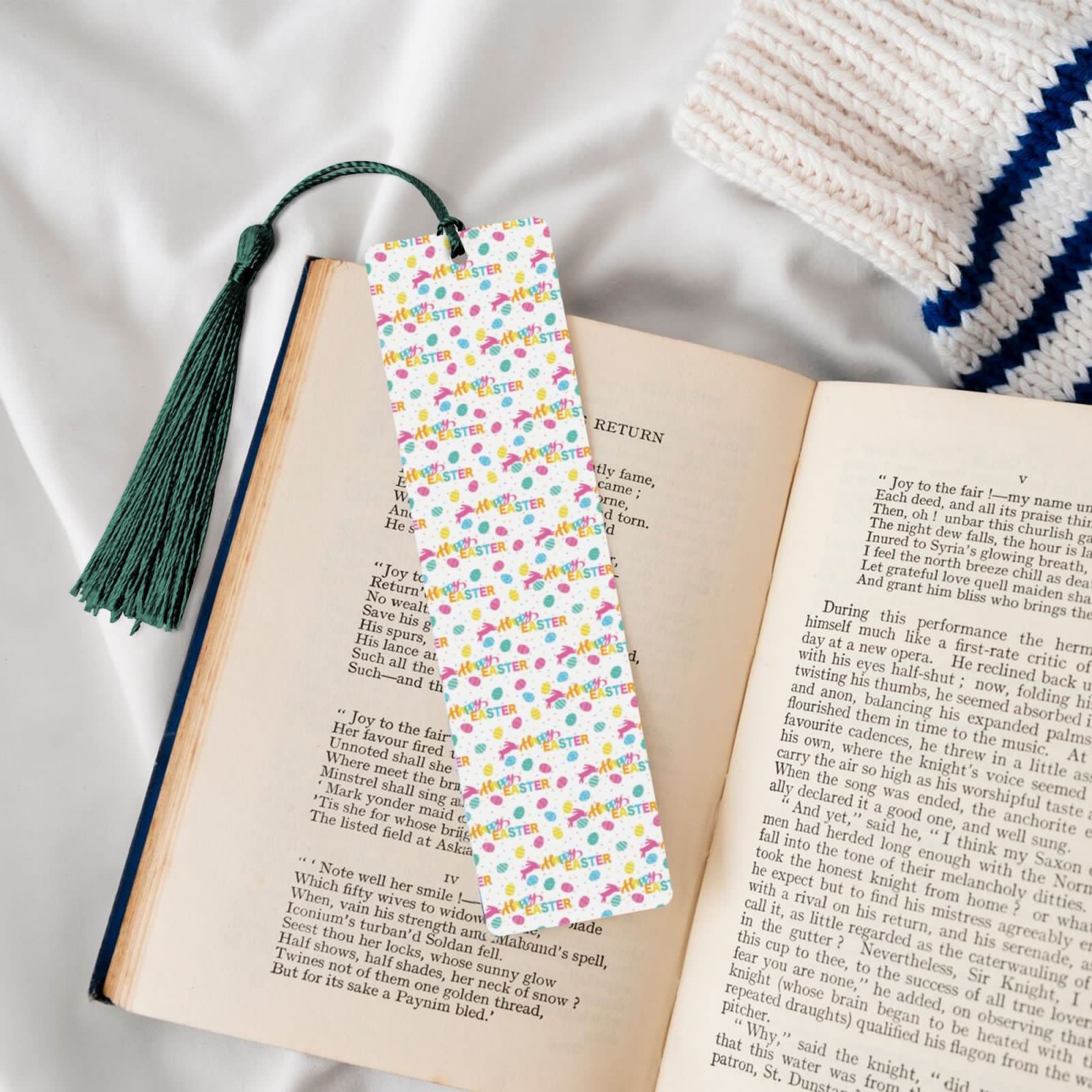thumbnail image 4 of Kdxio Happy Easter Print Metal Tassel Bookmarks,Perfect Gift for Art Lovers and Bookworms Metal Bookmarks for Women, 4 of 8