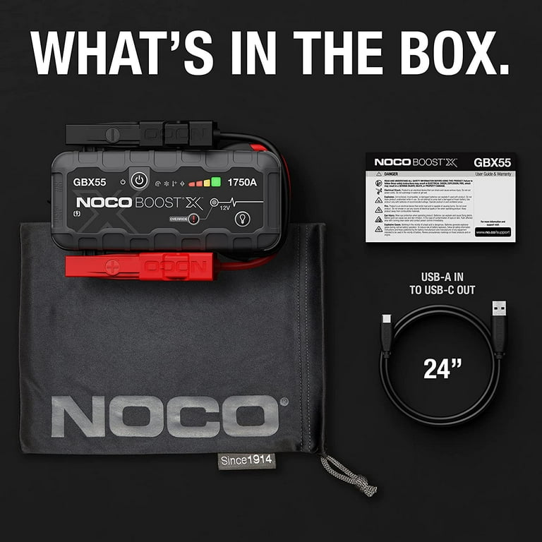 NOCO - The all-new GBX Series UltraSafe Jump Starters with 60-watt USB-C  Power Delivery. Quickly recharge from your 12-volt auxiliary port and go  from 0% to jump starting with just 5-minutes of