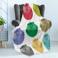 thumbnail image 4 of Seashells Soft Flannel Fleece Throw Blanket, Colorful Seashells Species Ocean Pop Art Style Pattern Modern Beach Theme, Cozy Plush for Indoor and Outdoor Use, 50" x 70", Multicolor, by Ambesonne, 4 of 5