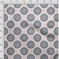 thumbnail image 3 of oneOone Silk Tabby Navy Blue Fabric Circle Block Craft Projects Decor Fabric Printed By The Yard 42 Inch Wide, 3 of 4