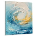 thumbnail image 2 of Designart "Enchanted Whirls in Baby Blue and Gold III" Abstract Spirals Metal Art Living Room, 2 of 5