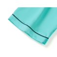 thumbnail image 6 of Topgal Satin Pajamas for Teen Girls Aqua Blue Summer Silky Short Sleeves Kids Jammies Size 12, 6 of 7
