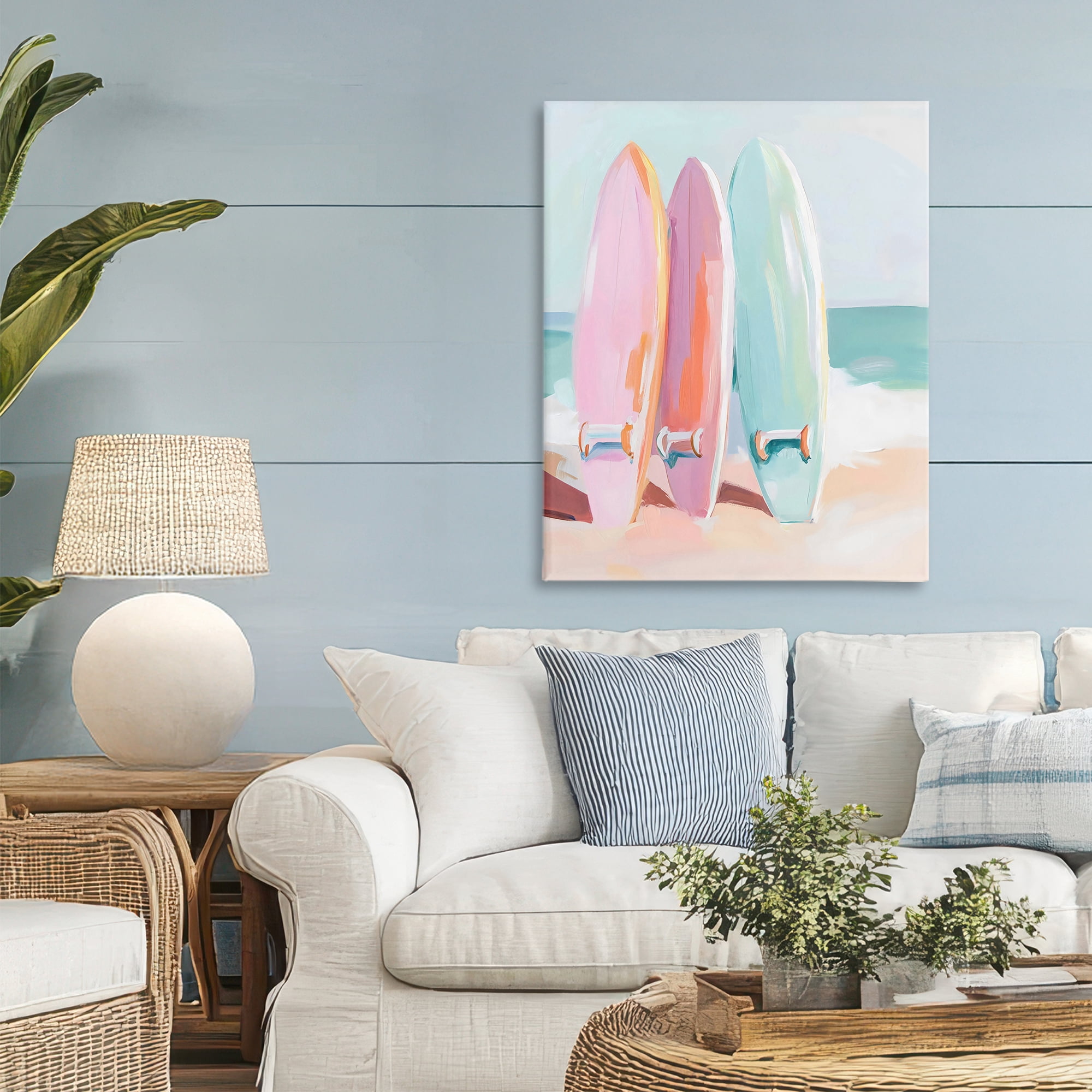 Stupell Industries Pastel Surfboards on Sandy Beach Canvas Wall Art, design by The Prints Vibe