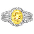 thumbnail image 7 of Solitaire with Accents Engagement Ring for Women - 2.6ct Simulated Yellow Diamond in 14K White Gold Promise Ring, 7 of 7