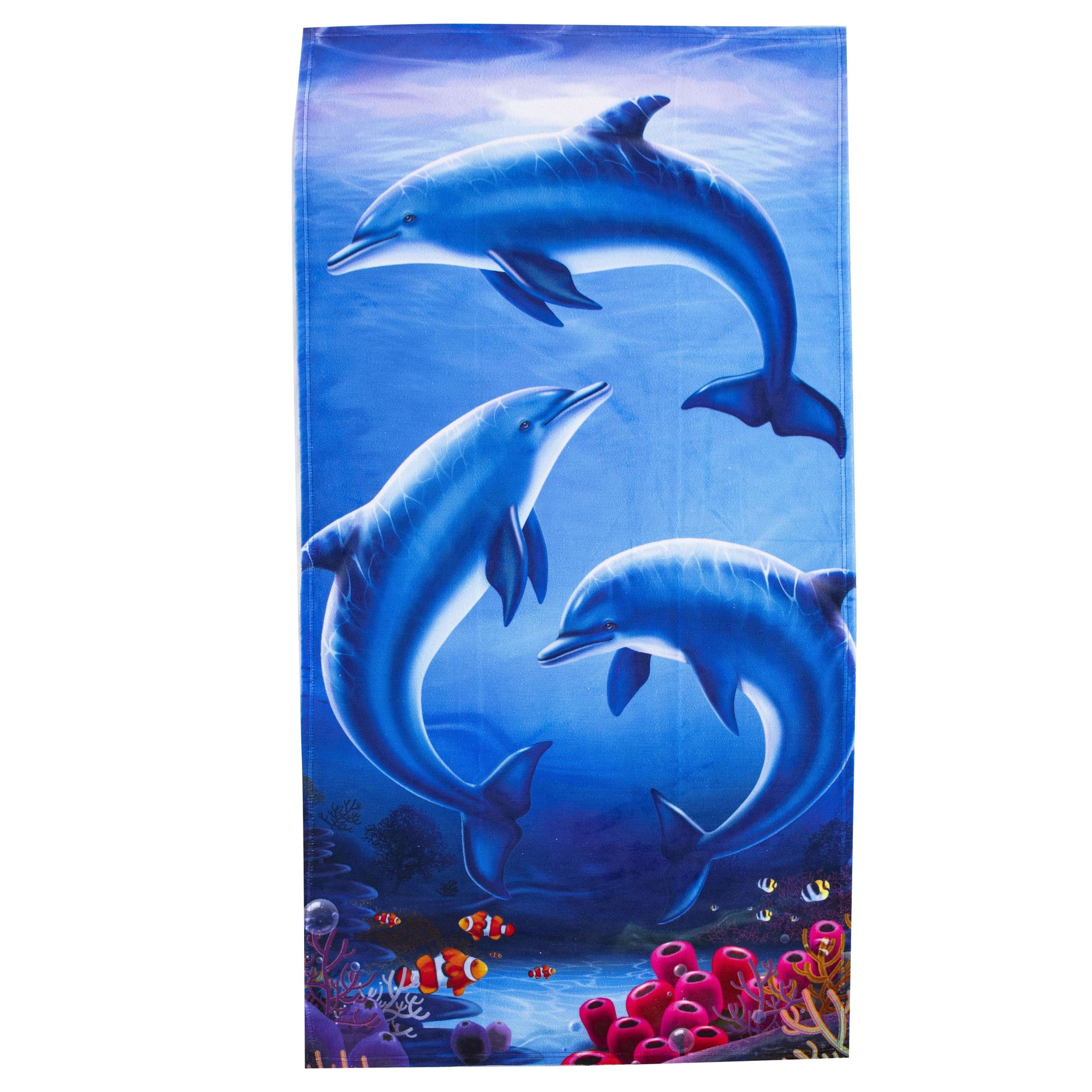 Luxuriant Dolphin Play 30in x 60in Beach Towel