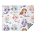 thumbnail image 2 of 70x55 Inches Glow in The Dark Blanket Cozy Throw Camping Blankets for Home and Outdoor Use Cartoon Mermaids, 2 of 8